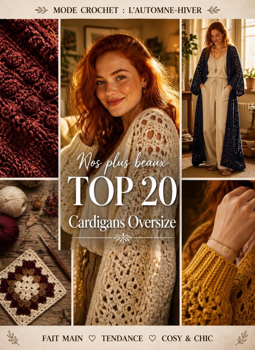 Top 20 des cardigans oversize en crochet pour l'automne-hiver