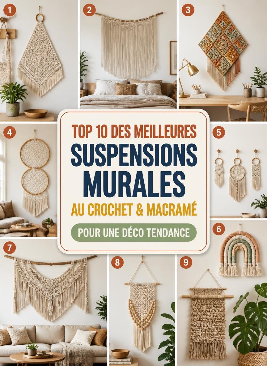 Top 10 des meilleures suspensions murales au crochet et macramé pour une déco tendance
