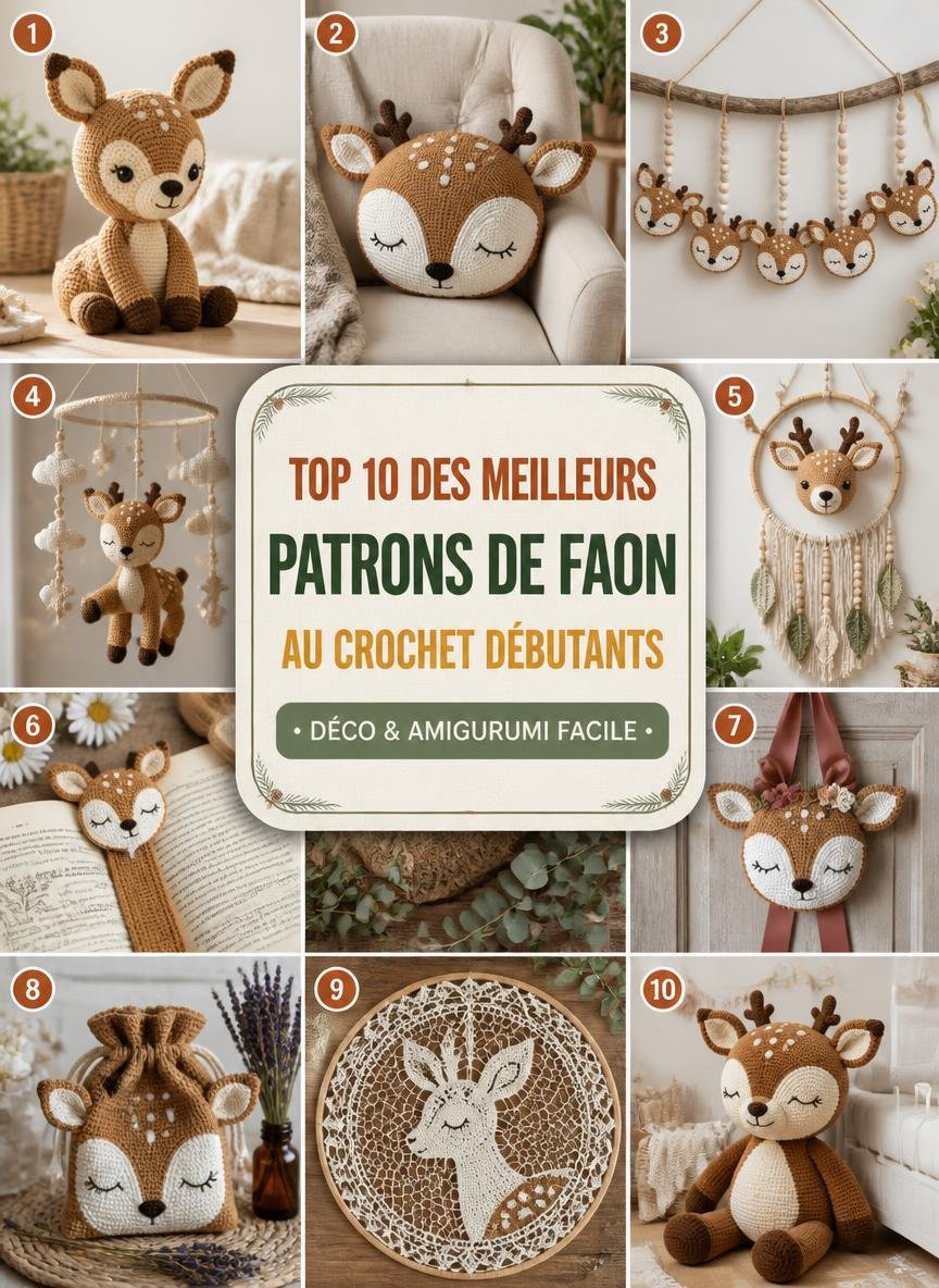 Modèles et patrons de faon au crochet amigurumi faciles pour débutants