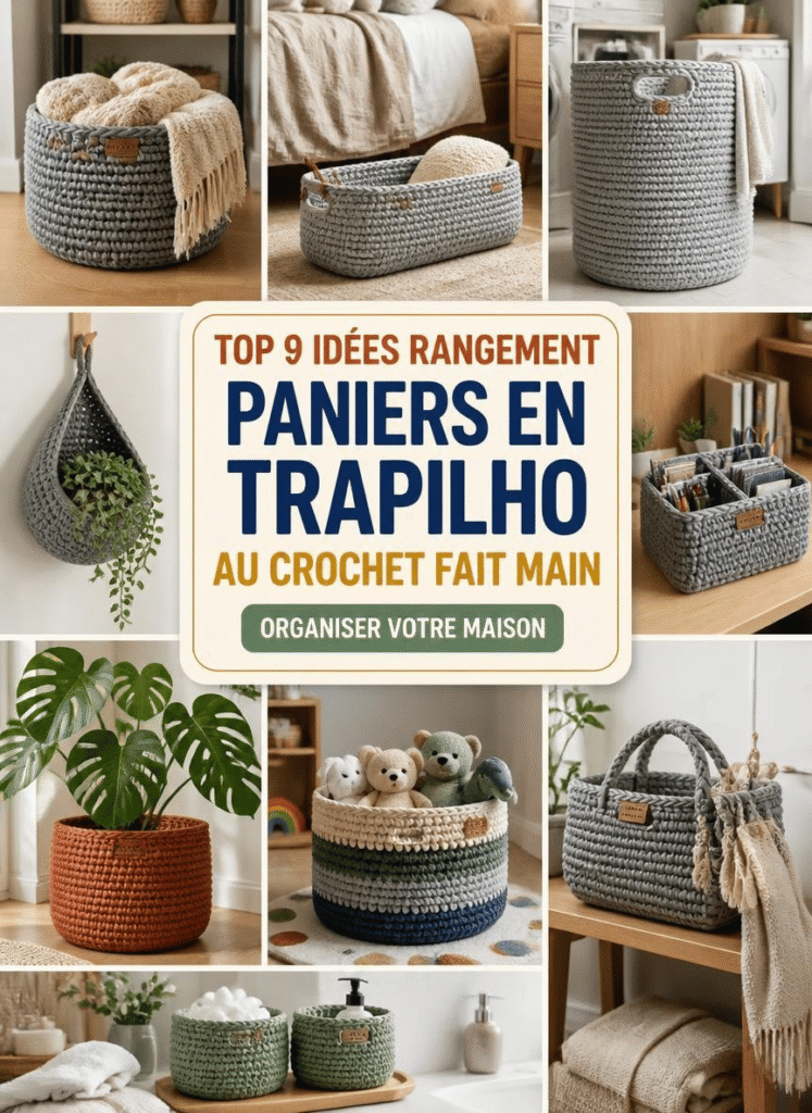 Top 9 Idées de Paniers en Trapilho au Crochet pour Organiser Votre Maison